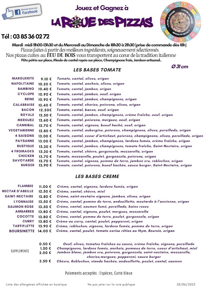 La Roue des Pizzas - Menu Image 1